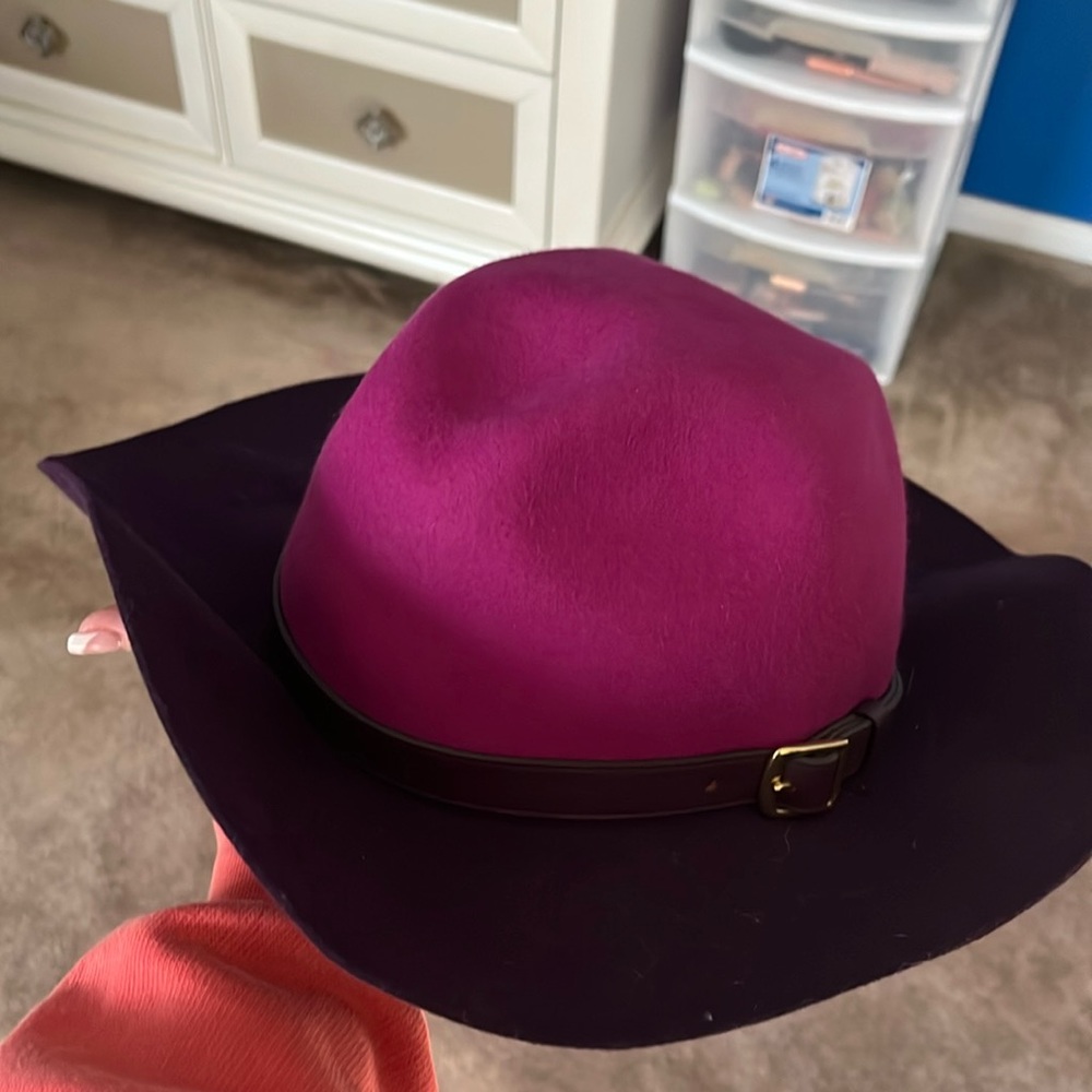 Coach Fuchsia and Dark Purple Fedora